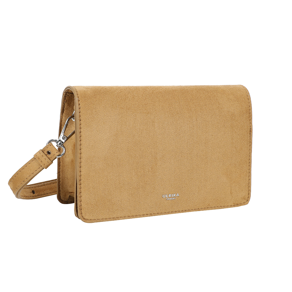 Ulrika Design Mockaimitation Handväska med lock Camel
